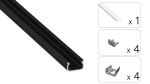 TEKKNI IKKE Set, black, transparent cover, 3 m